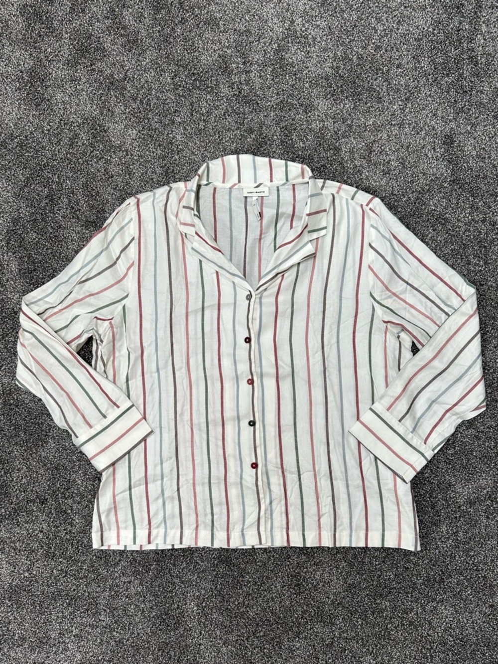 Cozy Earth Striped Button Down Pajama Top
